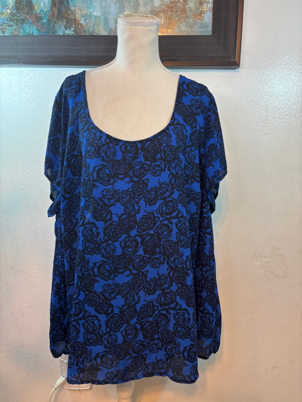 Torrid Blue Floral High Low Top